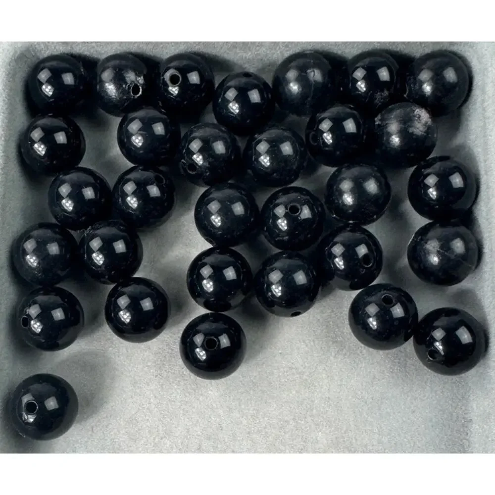 Assorted Black Acrylic and Glass Beads Variety of Shades Shapes and Sizes
